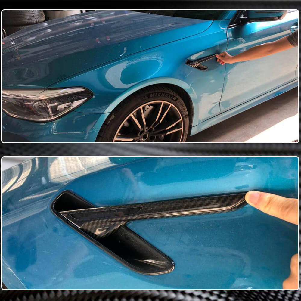 BMW 5 Series F90 M5 Pre-LCI 2018-2020 Side Air Fender Vents Dry Carbon Fiber-Ahacarbon
