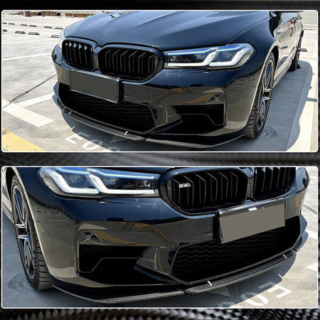 BMW 5 Series F90 M5 Sedan LCI 2021+ Front Bumper Lip Dry Carbon Fiber-Ahacarbon
