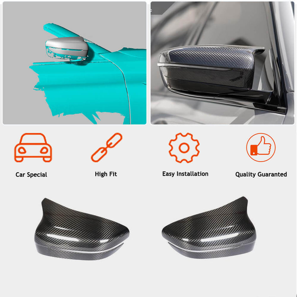 BMW 5 Series F90 M5 Pre-LCI 2018-2020 Mirror Covers LHD Pair Dry Carbon Fiber-Ahacarbon