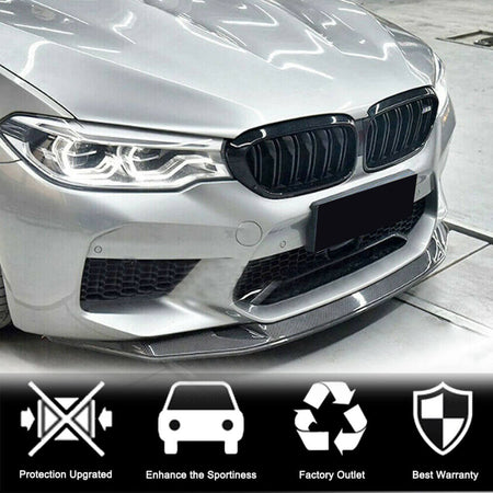 BMW 5 Series F90 M5 Pre-LCI 2018-2020 Front Bumper Lip Carbon Fiber-Ahacarbon
