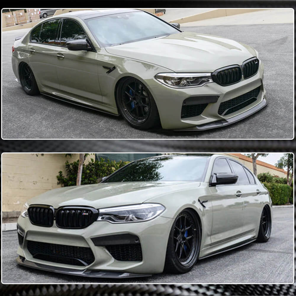 BMW 5 Series F90 M5 Pre-LCI 2018-2020 Front Bumper Lip Carbon Fiber-Ahacarbon