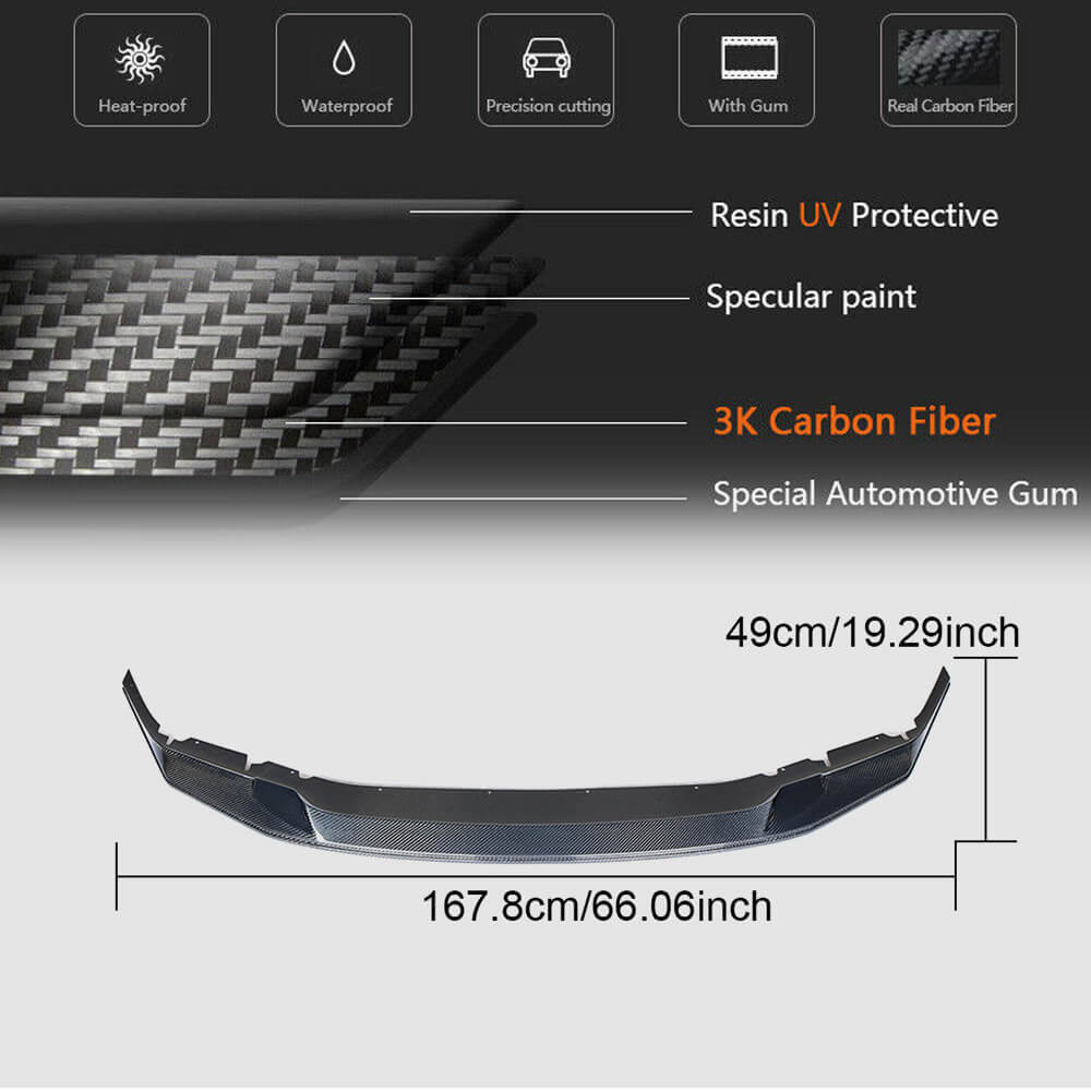 BMW 5 Series F90 M5 Pre-LCI 2018-2020 Front Bumper Lip Carbon Fiber-Ahacarbon