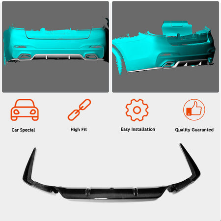 BMW 5 Series G30 Pre-LCI 2017-2019 Rear Bumper Diffuser Carbon Fiber-Ahacarbon