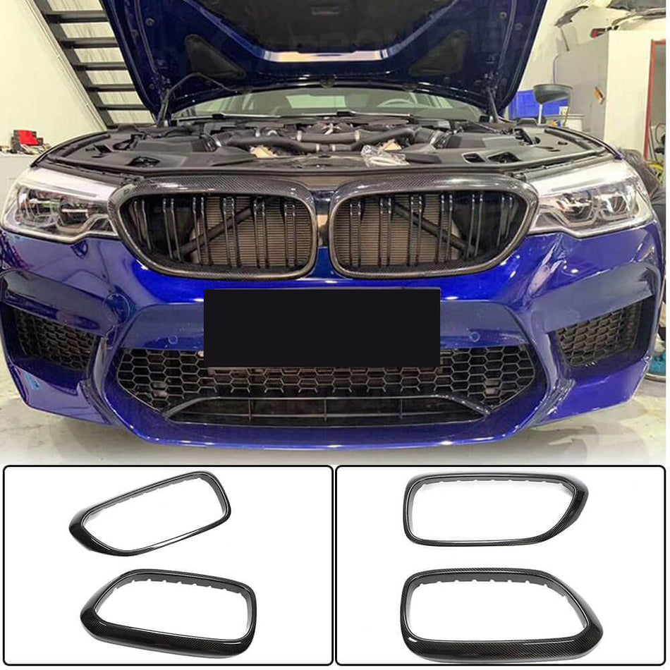 BMW 5 Series G30 520i 530i 540i M550i F90 M5 Pre-LCI 2017-2020 Front Grille Carbon Fiber-Ahacarbon
