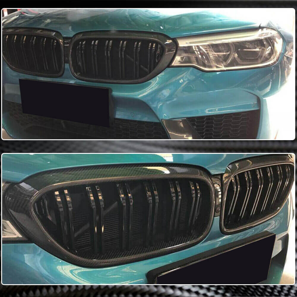 BMW 5 Series G30 F90 M5 Pre-LCI 2017-2020 Front Grille Carbon Fiber-Ahacarbon