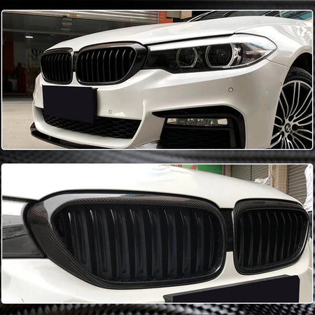 BMW 5 Series G30 F90 M5 Pre-LCI 2017-2020 Front Grille Carbon Fiber-Ahacarbon