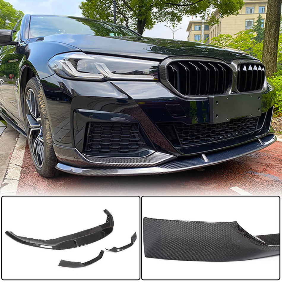 BMW 5 Series G30 G31 LCI 2021UP Carbon Fiber Front Bumper Lip-Ahacarbon