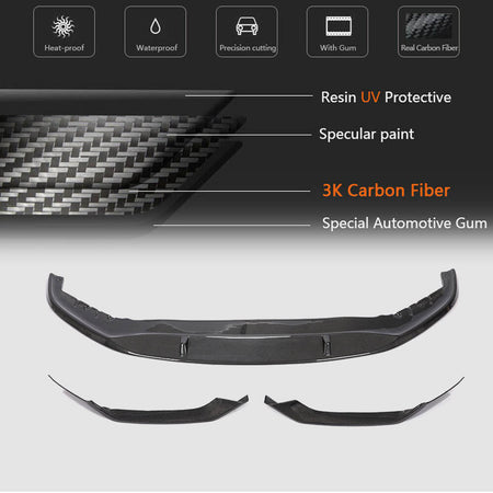 BMW 5 Series G30 G31 LCI 2021UP Carbon Fiber Front Bumper Lip-Ahacarbon