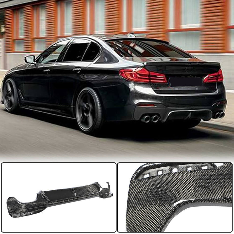 BMW 5 Series G30 520i 530i 540i M Sport M550i 2017-2020 Rear Bumper Diffuser Carbon Fiber-Ahacarbon