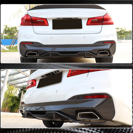 BMW 5 Series G30 530i 530e 540i M Sport M550i 2017-2020 Rear Bumper Diffuser Carbon Fiber/FRP-Ahacarbon
