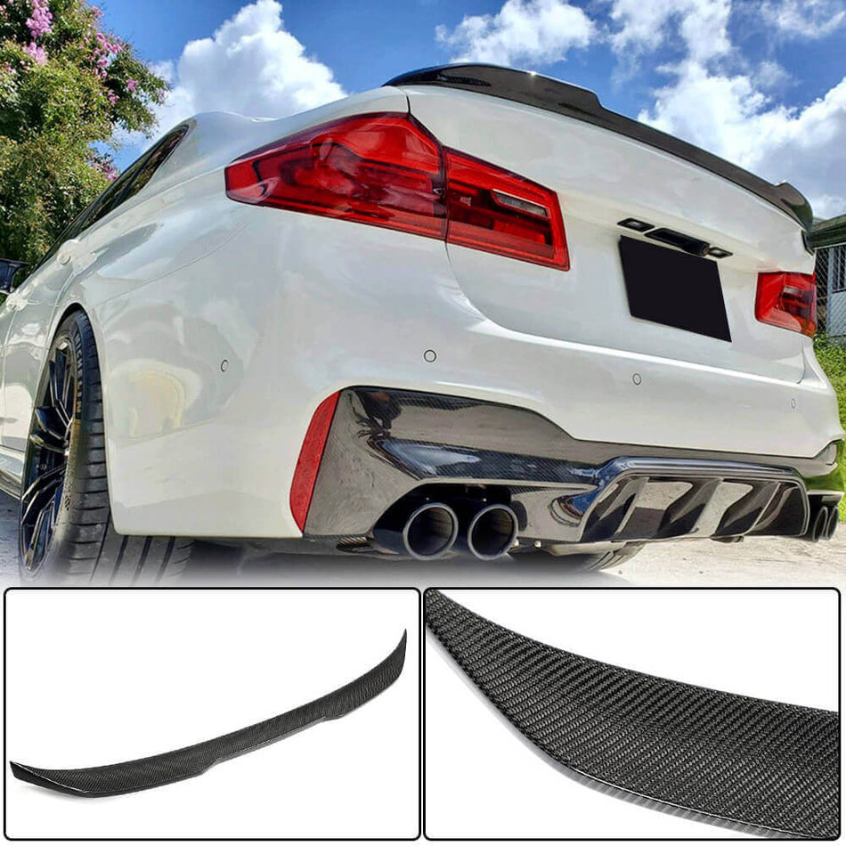 BMW 5 Series G30 F90 M5 2017-2023 Rear Trunk Spoiler Carbon Fiber-Ahacarbon