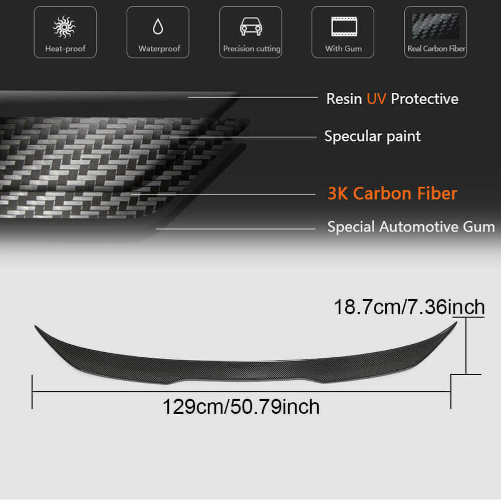 BMW 5 Series G30 F90 M5 2017-2023 Rear Trunk Spoiler Carbon Fiber-Ahacarbon