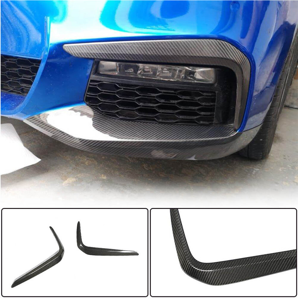 For BMW 5 Series G30 520i 530i 540i M Sport M550i Carbon Fiber Fog Lamp Cover Eyelid Vent-Ahacarbon
