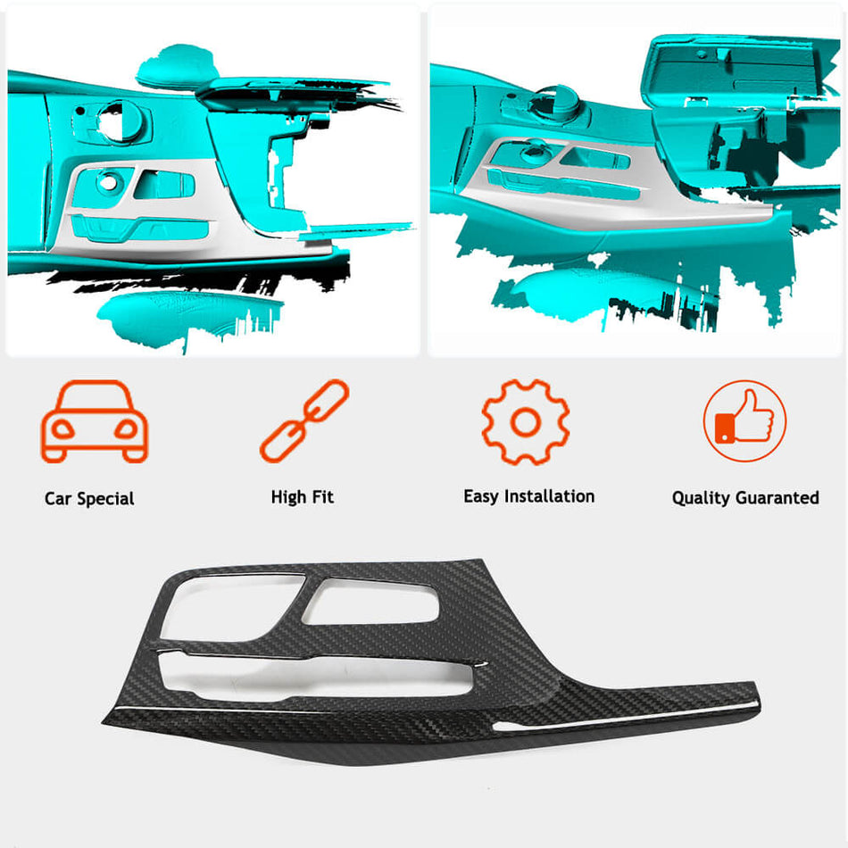 BMW 5 Series G30 F90 Pre-LCI 2017-2020 Interior Center Trims Dry Carbon Fiber-Ahacarbon