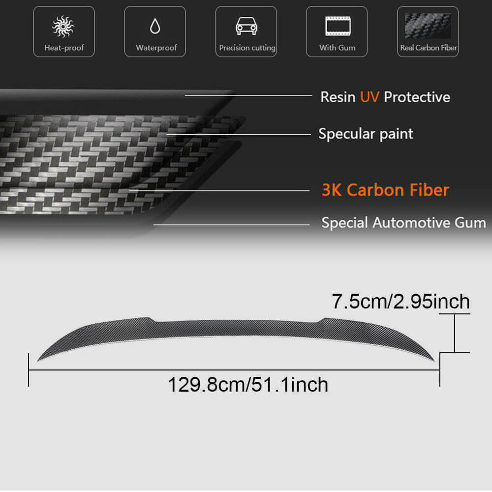 BMW 5 Series G30 F90 M5 2017-2023 Rear Trunk Spoiler Carbon Fiber-Ahacarbon