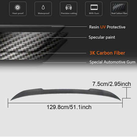 BMW 5 Series G30 F90 M5 2017-2023 Rear Trunk Spoiler Carbon Fiber-Ahacarbon