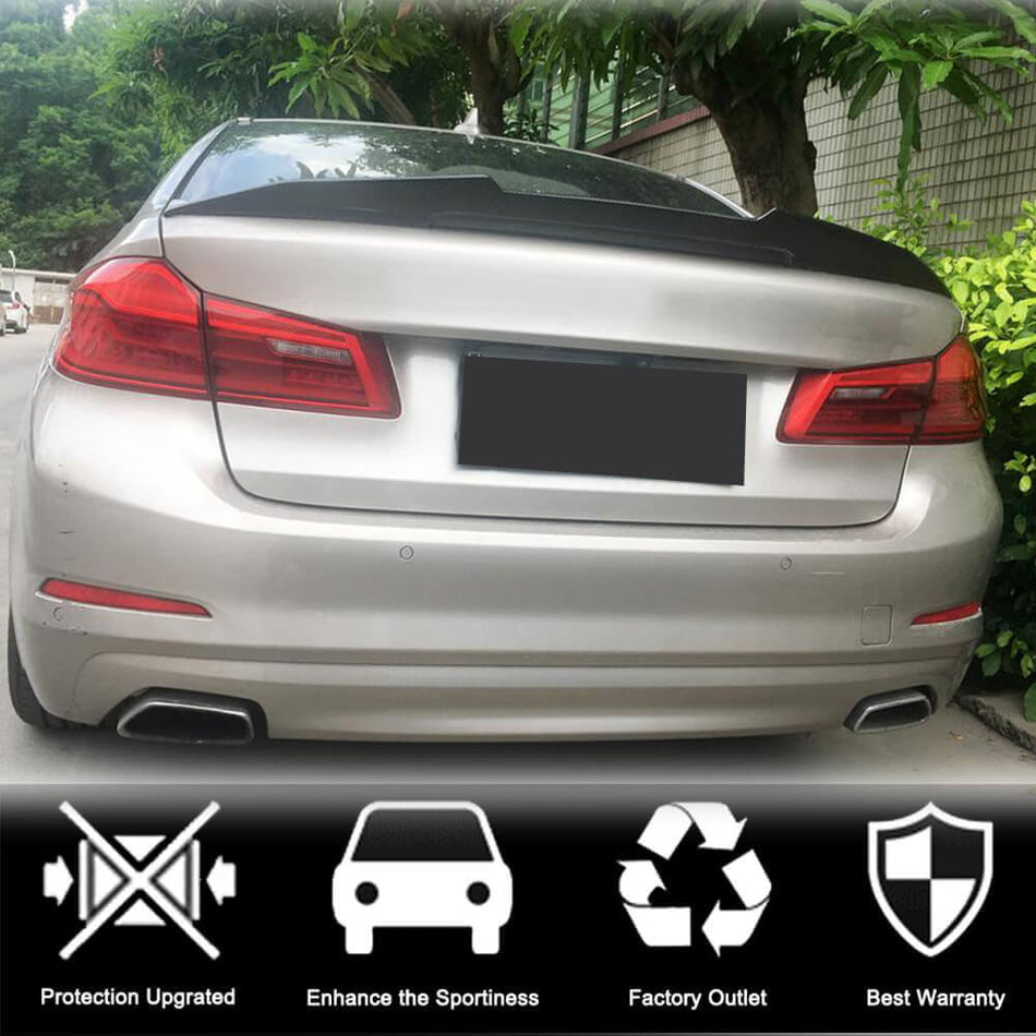 BMW 5 Series G30 F90 M5 520i 530i 540i 2017-2023 Carbon Fiber Rear Trunk Spoiler-Ahacarbon
