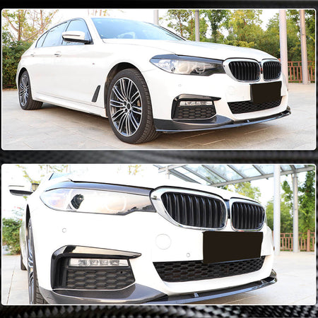 BMW 5 Series G30 G31 520i 530i 540i M550i F90 M5 2017-2020 Headlight Lamp Eyelid Eyebrows Dry Carbon Fiber-Ahacarbon
