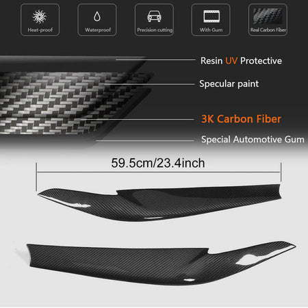 BMW 5 Series G30 G31 520i 530i 540i M550i F90 M5 2017-2020 Headlight Lamp Eyelid Eyebrows Dry Carbon Fiber-Ahacarbon