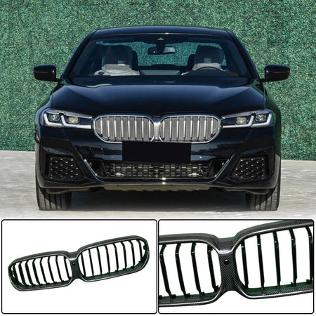 BMW 5 Series G30 G31 LCI 2021+ Front Grille Carbon Fiber-Ahacarbon