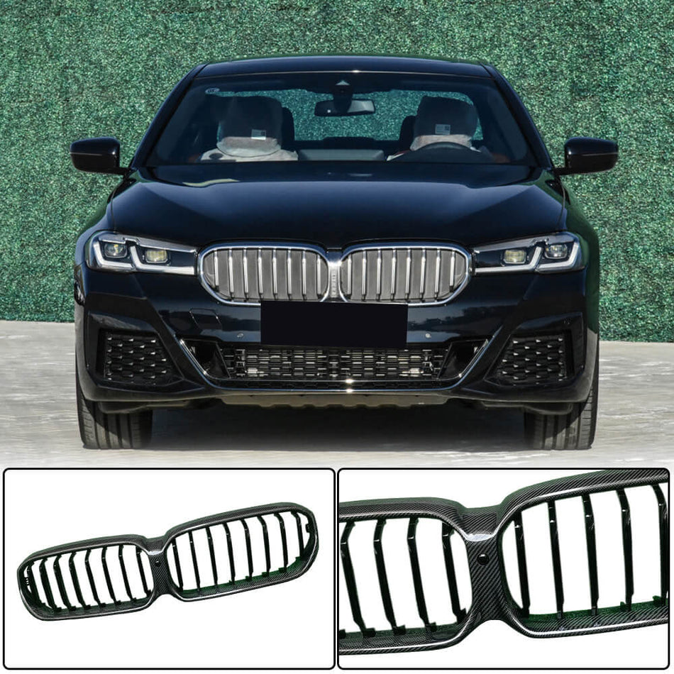BMW 5 Series G30 G31 LCI 2021+ Front Grille Carbon Fiber-Ahacarbon