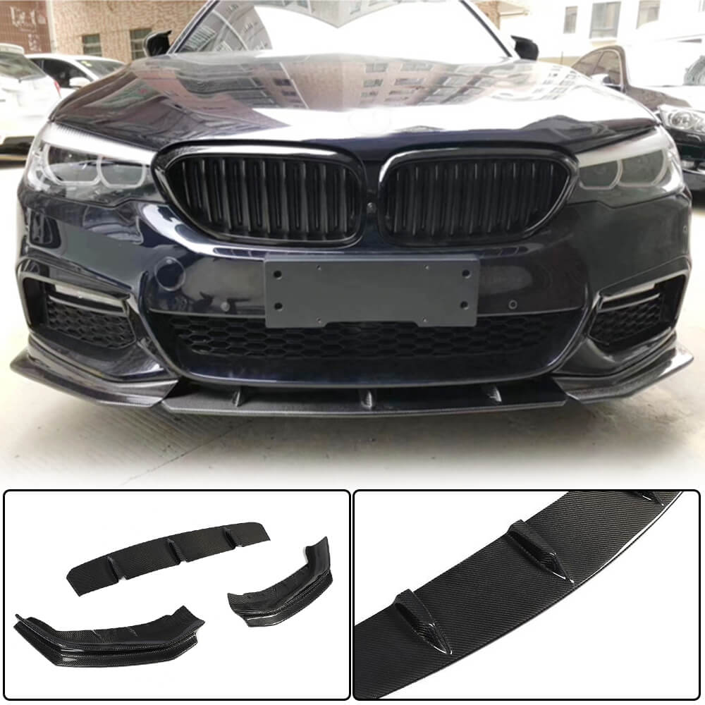 BMW 5 Series G30 G31 Pre-LCI 2017-2020 Front Bumper Lip Carbon Fiber-Ahacarbon