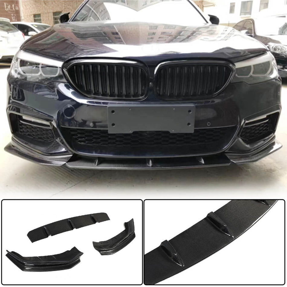 BMW 5 Series G30 G31 Pre-LCI 2017-2020 Front Bumper Lip Carbon Fiber-Ahacarbon