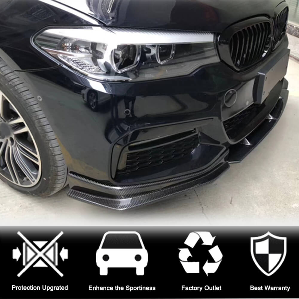 BMW 5 Series G30 G31 Pre-LCI 2017-2020 Front Bumper Lip Carbon Fiber-Ahacarbon