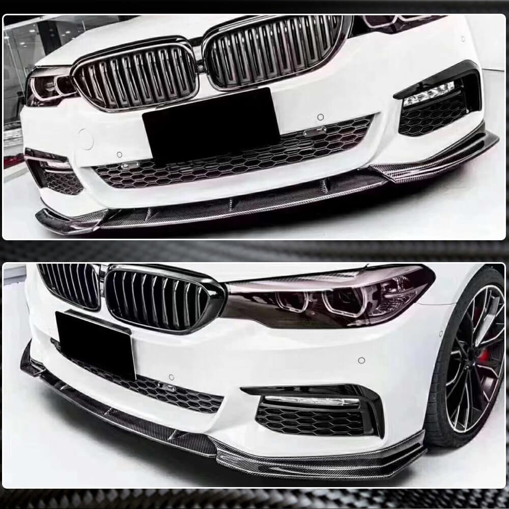 BMW 5 Series G30 G31 Pre-LCI 2017-2020 Front Bumper Lip Carbon Fiber-Ahacarbon