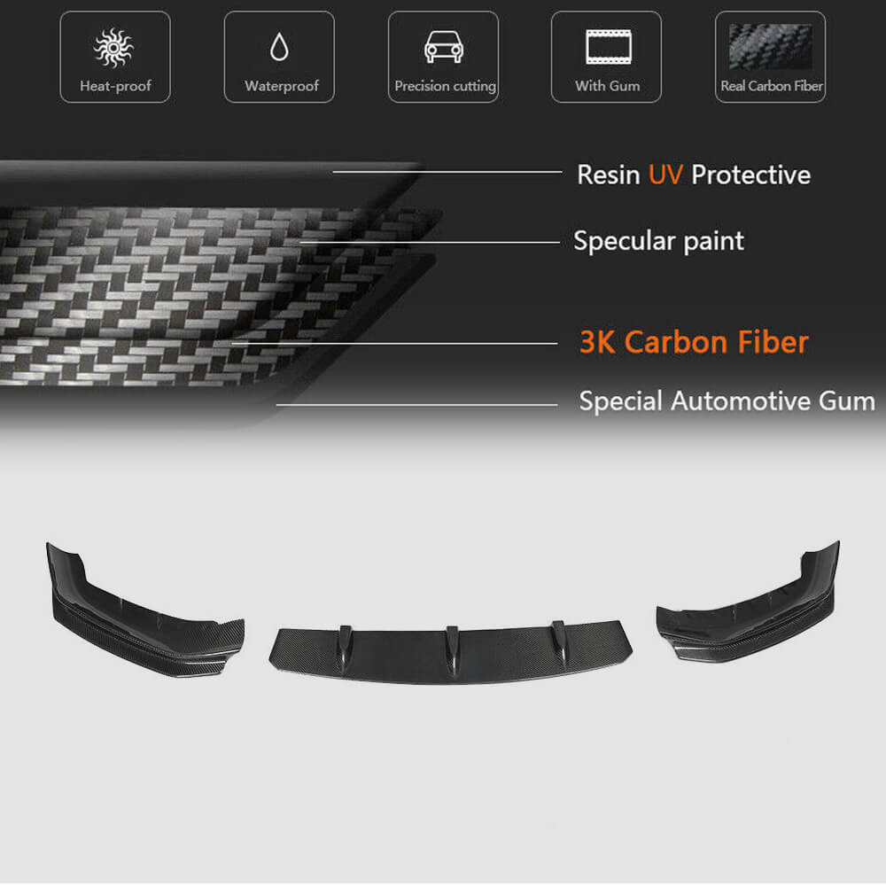 BMW 5 Series G30 G31 Pre-LCI 2017-2020 Front Bumper Lip Carbon Fiber-Ahacarbon