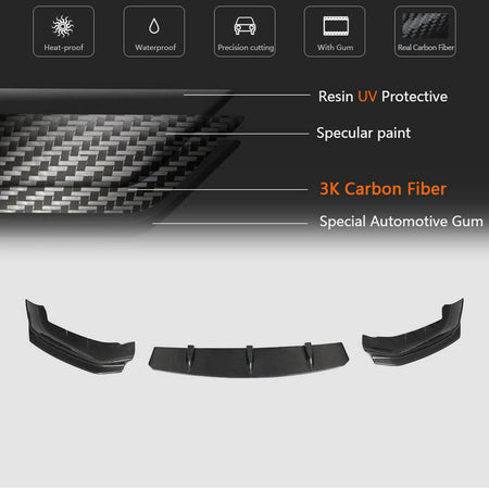 BMW 5 Series G30 G31 Pre-LCI 2017-2020 Front Bumper Lip Carbon Fiber-Ahacarbon