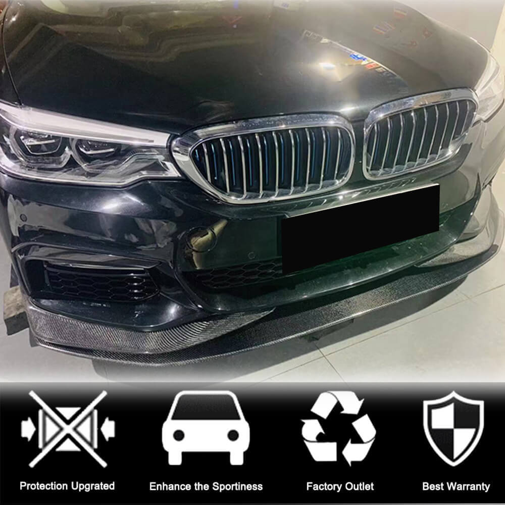 BMW 5 Series G30 G31 Pre-LCI 2017-2020 Front Bumper Lip Carbon Fiber-Ahacarbon