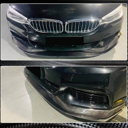 BMW 5 Series G30 G31 Pre-LCI 2017-2020 Front Bumper Lip Carbon Fiber-Ahacarbon