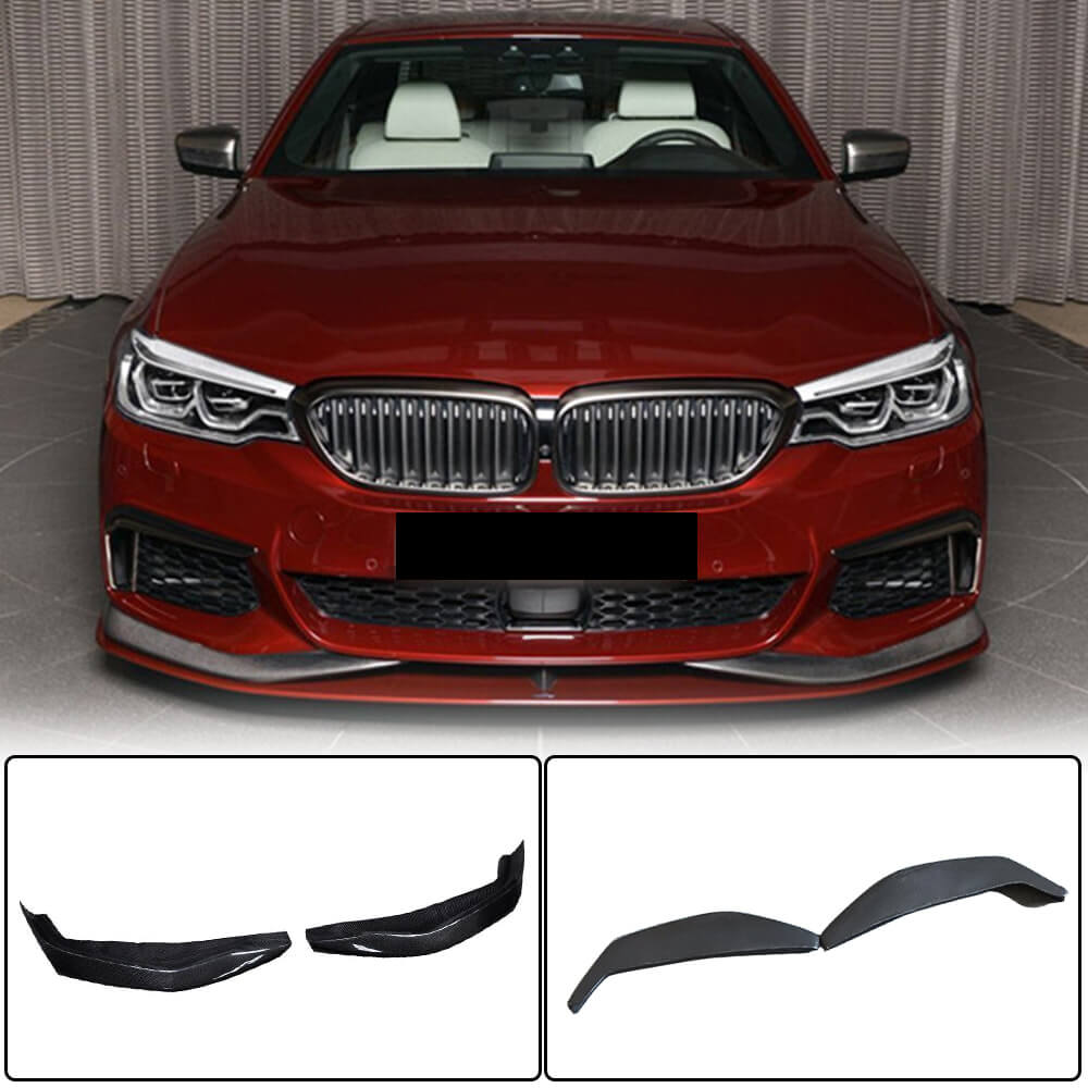 BMW 5 Series G30 G31 M Sport Pre-LCI 2017-2020 Front Bumper Splitters Carbon Fiber-Ahacarbon