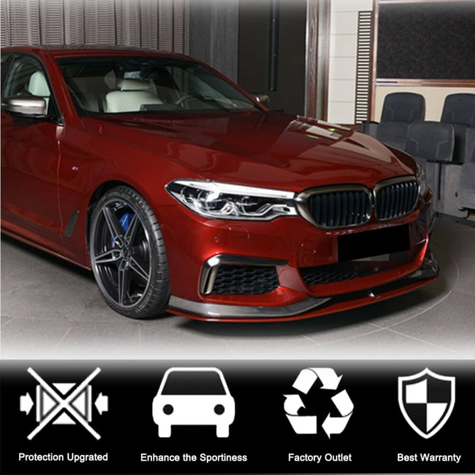 BMW 5 Series G30 G31 M Sport Pre-LCI 2017-2020 Front Bumper Splitters Carbon Fiber-Ahacarbon