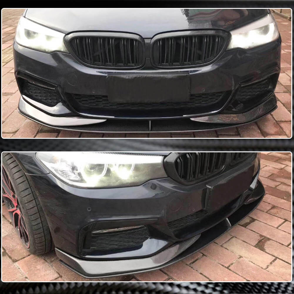 BMW 5 Series G30 G31 M Sport Pre-LCI 2017-2020 Front Bumper Splitters Carbon Fiber-Ahacarbon