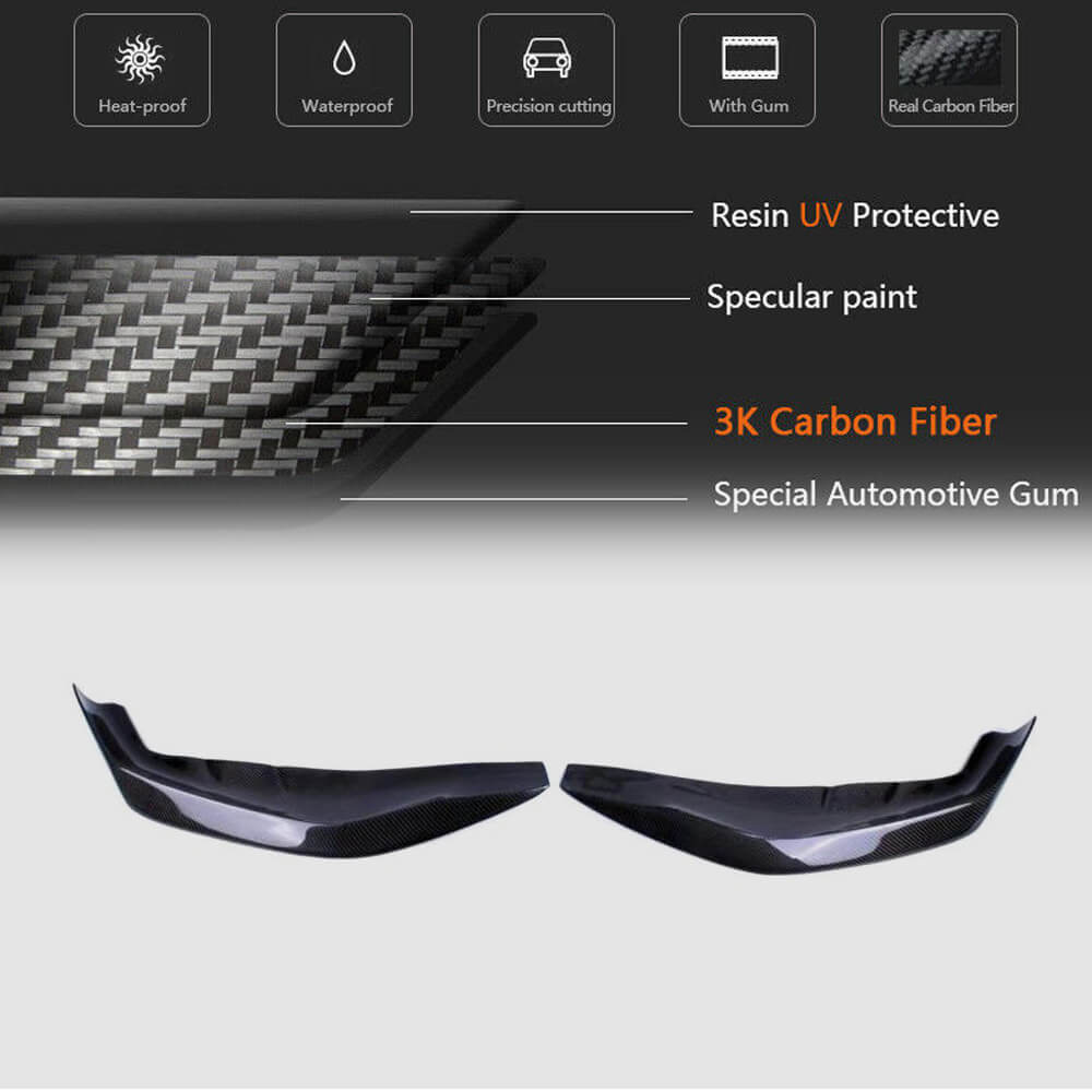 BMW 5 Series G30 G31 M Sport Pre-LCI 2017-2020 Front Bumper Splitters Carbon Fiber-Ahacarbon