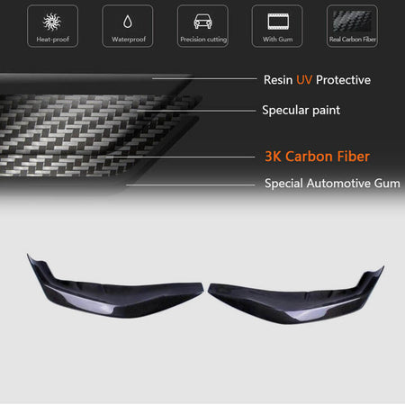 BMW 5 Series G30 G31 M Sport Pre-LCI 2017-2020 Front Bumper Splitters Carbon Fiber-Ahacarbon