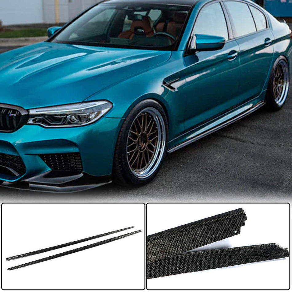 BMW 5 Series G30 M Sport F90 M5 Pre-LCI 2017-2020 Side Skirts Carbon Fiber-Ahacarbon