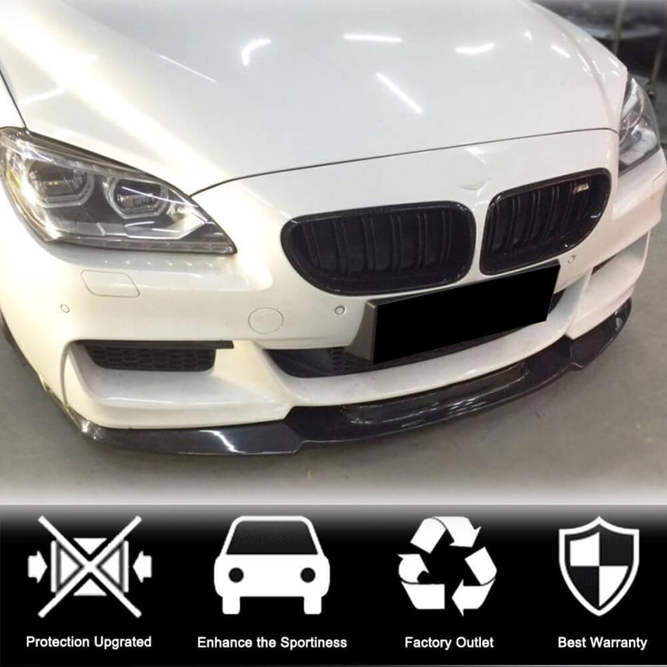 BMW 6 Series F06 F12 F13 640i 650i M Sport 2013-2018 Front Bumper Lip Carbon Fiber-Ahacarbon