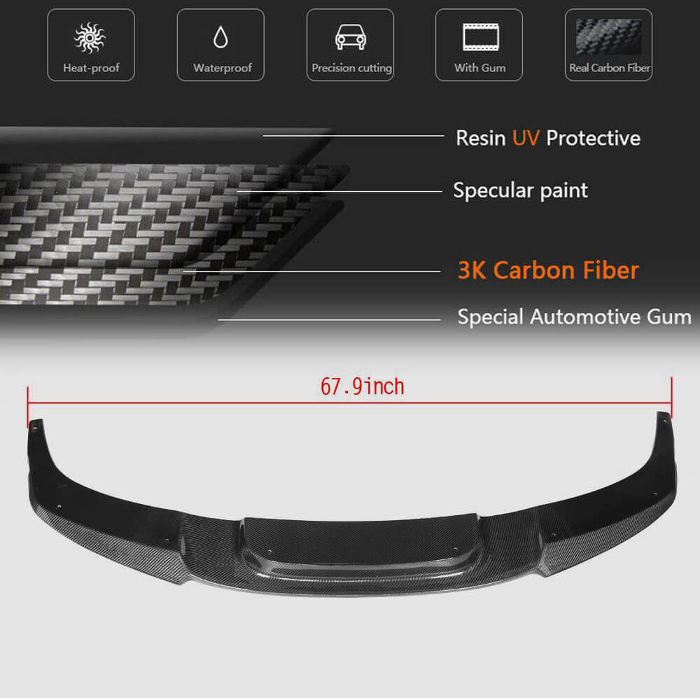 BMW 6 Series F06 F12 F13 640i 650i M Sport 2013-2018 Front Bumper Lip Carbon Fiber-Ahacarbon