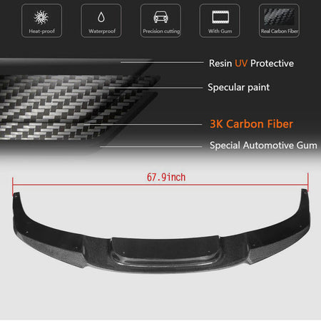 BMW 6 Series F06 F12 F13 640i 650i M Sport 2013-2018 Front Bumper Lip Carbon Fiber-Ahacarbon