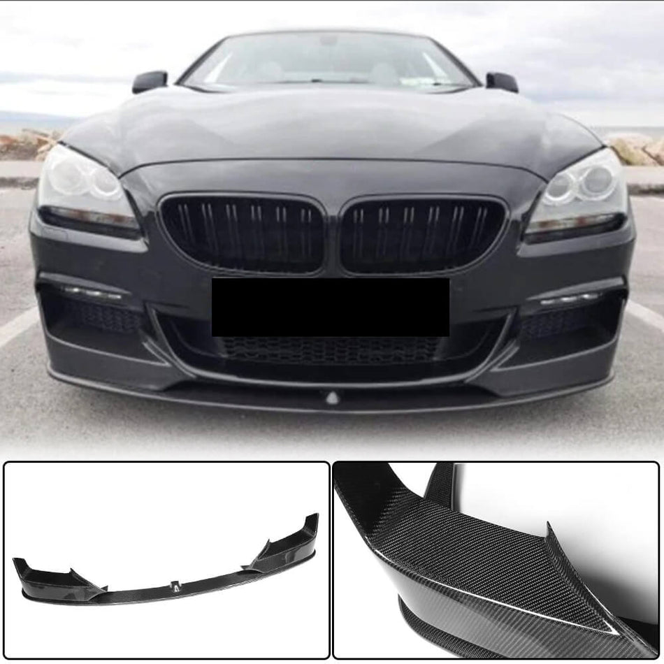 BMW 6 Series F06 F12 F13 640i 650i M Sport 2013-2018 Front Bumper Lip Carbon Fiber-Ahacarbon