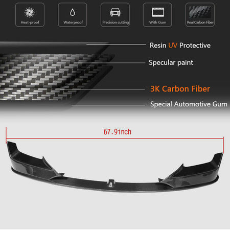 BMW 6 Series F06 F12 F13 640i 650i M Sport 2013-2018 Front Bumper Lip Carbon Fiber-Ahacarbon