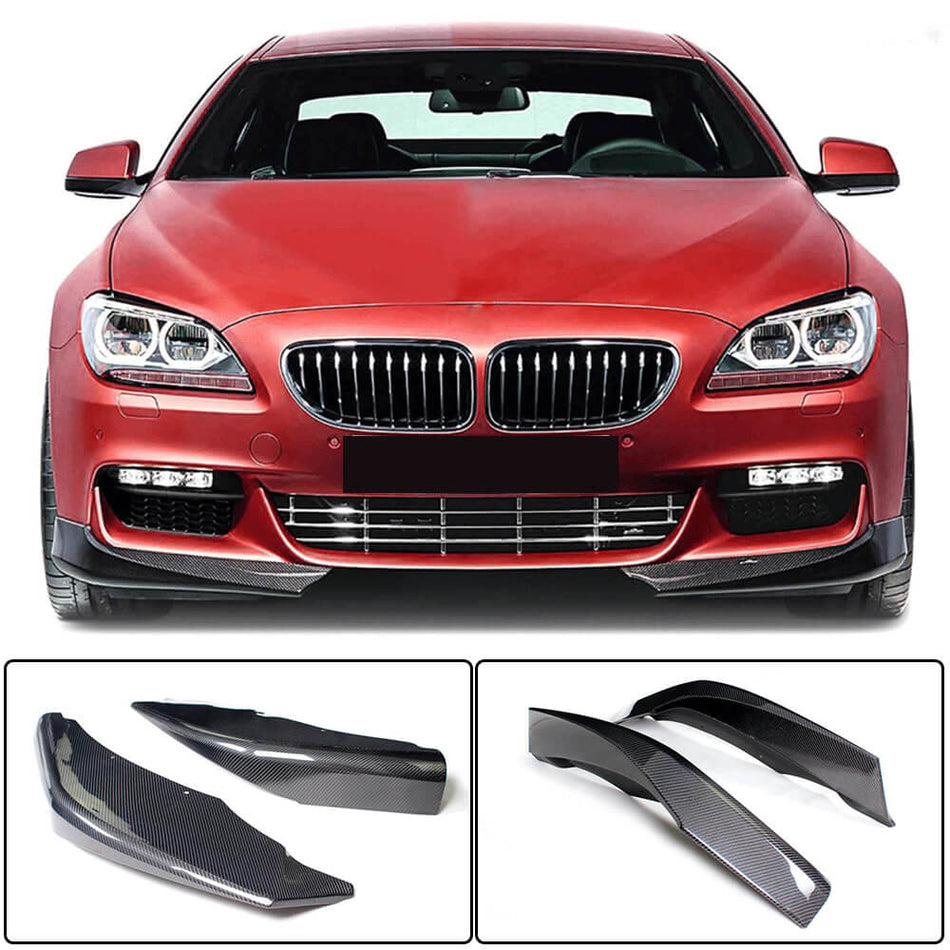 BMW 6 Series F06 F12 F13 640i 650i M Sport 2013-2018 Front Bumper Splitters Carbon Fiber-Ahacarbon