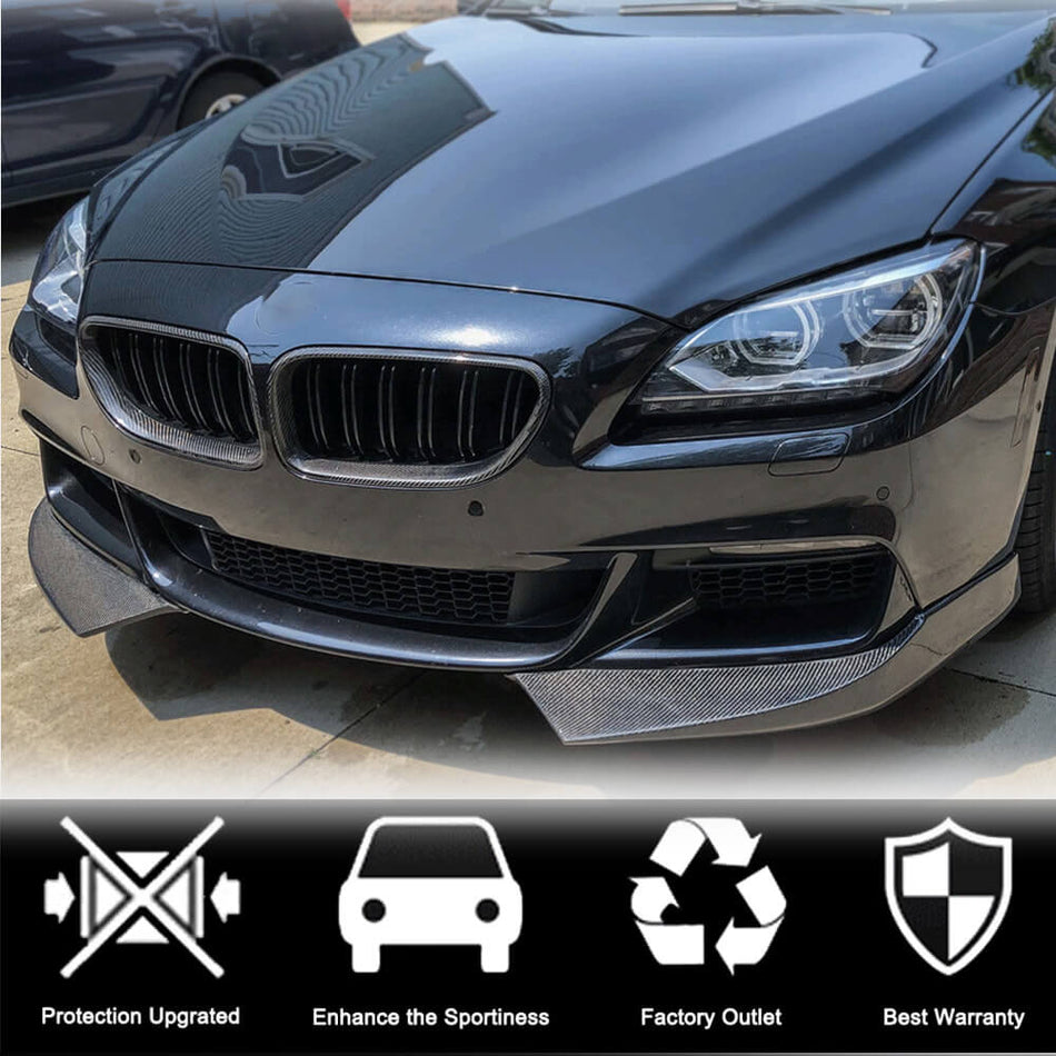 BMW 6 Series F06 F12 F13 640i 650i M Sport 2013-2018 Front Bumper Splitters Carbon Fiber-Ahacarbon