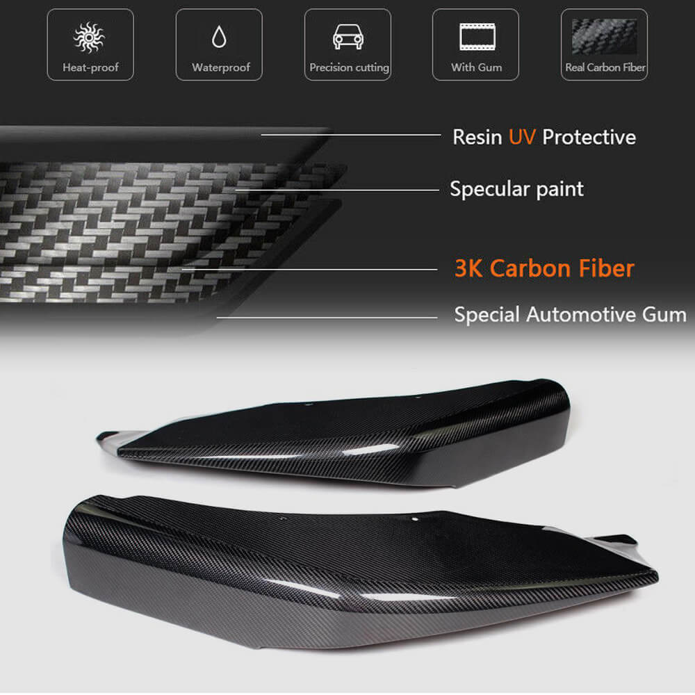 BMW 6 Series F06 F12 F13 640i 650i M Sport 2013-2018 Front Bumper Splitters Carbon Fiber-Ahacarbon