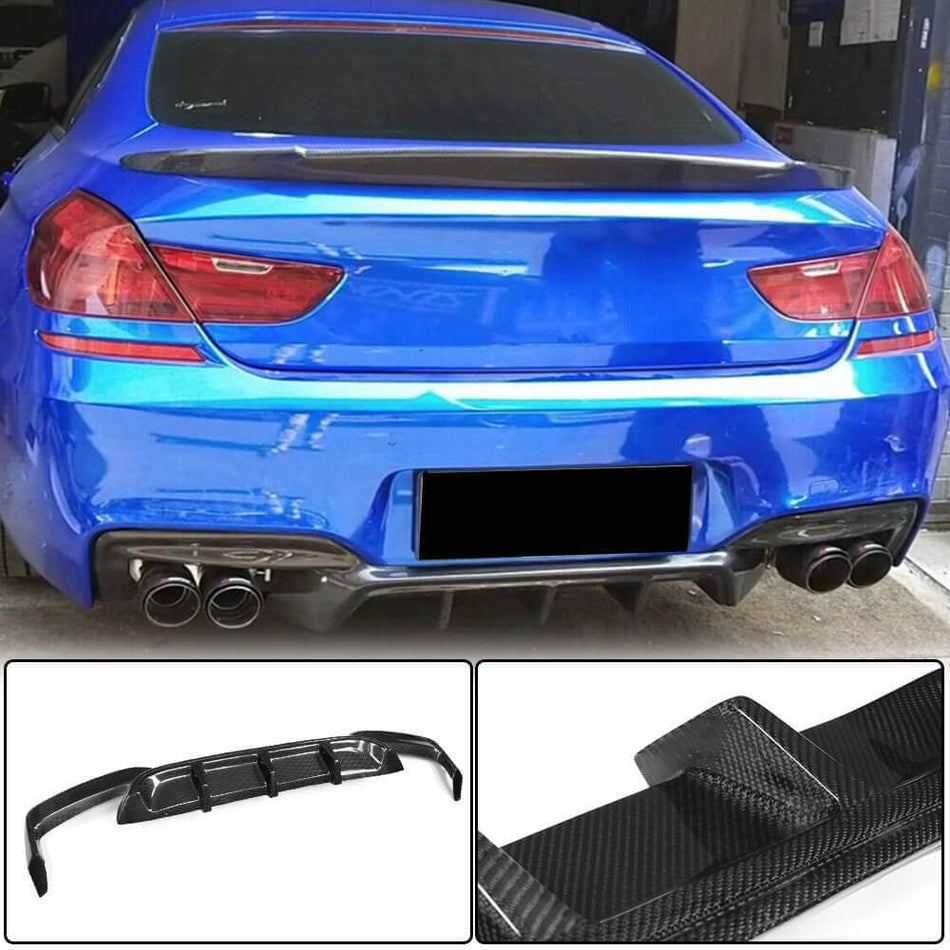 BMW 6 Series F06 F12 F13 640i 650i M Sport M6 2013-2018 Rear Bumper Diffuser Carbon Fiber/FRP-Ahacarbon
