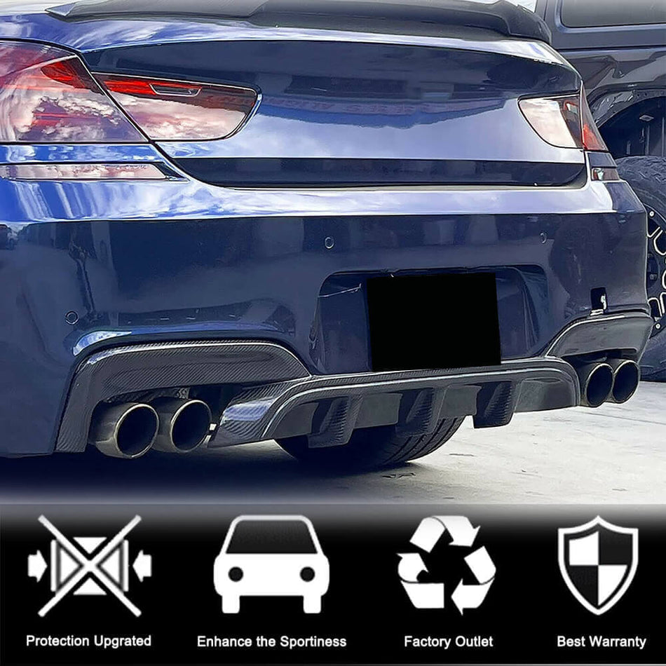 BMW 6 Series F06 F12 F13 640i 650i M Sport M6 2013-2018 Rear Bumper Diffuser Carbon Fiber/FRP-Ahacarbon