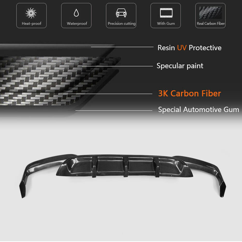 BMW 6 Series F06 F12 F13 640i 650i M Sport M6 2013-2018 Rear Bumper Diffuser Carbon Fiber/FRP-Ahacarbon